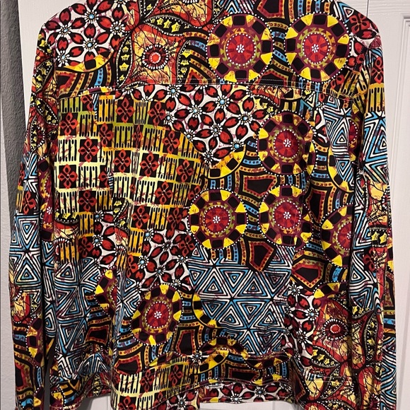 BEREK Abstract Artsy Colorful
Button Front Lightweight Cotton jacket large - Picture 4 of 5